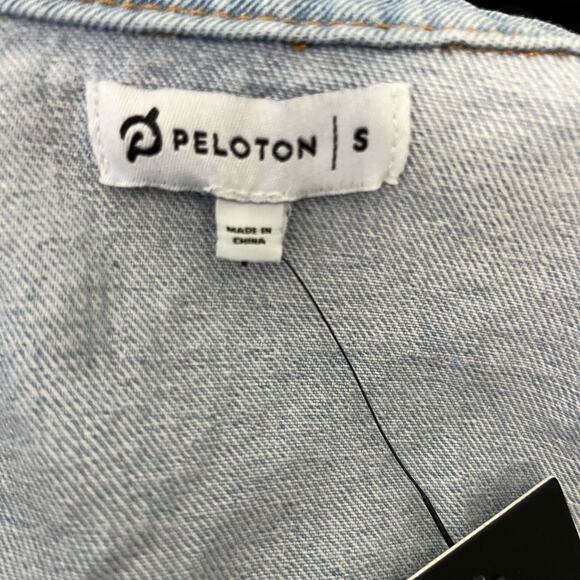New With Tags Peloton Cotton Jean Jacket Small “Together We Go Far” Spellout - Picture 6 of 7